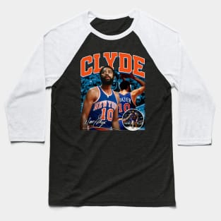 Walt Frazier The Clyde Basketball Legend Signature Vintage Retro 80s 90s Bootleg Rap Style Baseball T-Shirt